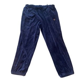 Fila Velour Pants Mens Sweatpants Joggers Blue Drawstring Size 3XL
